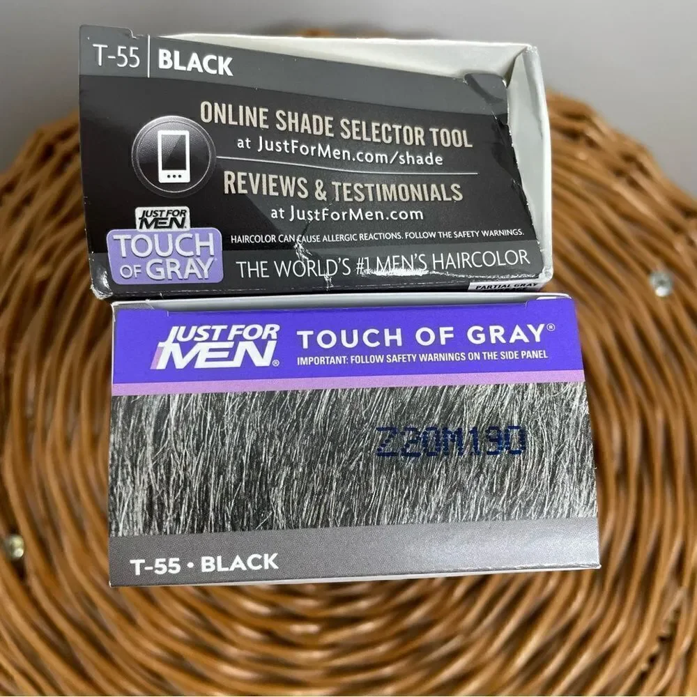 Lot Of‎ 2 Just for Men TOUCH OF GRAY comb-in haircolor T-55 BLACK salt & pepper.